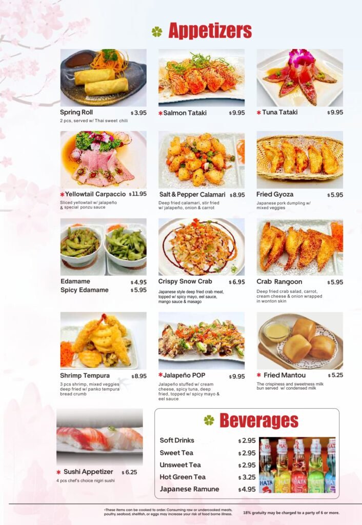 Appetizers - Osaka Sushi Gaffney