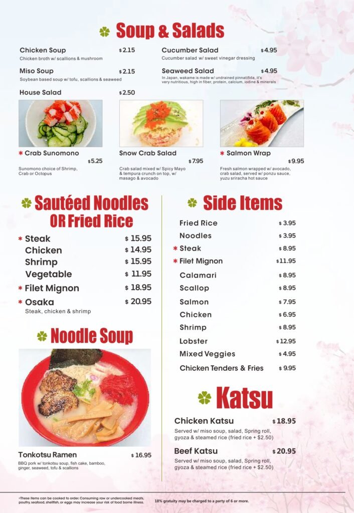 Soups & Salads - Osaka Sushi Gaffney